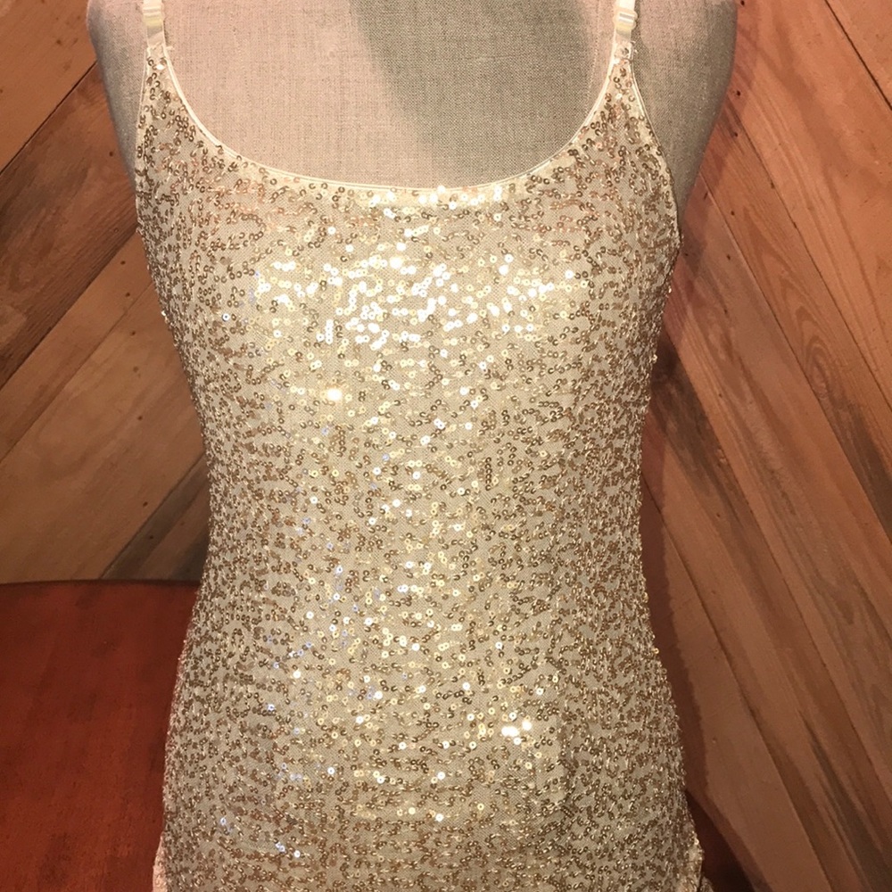 Gold spaghetti strap tank